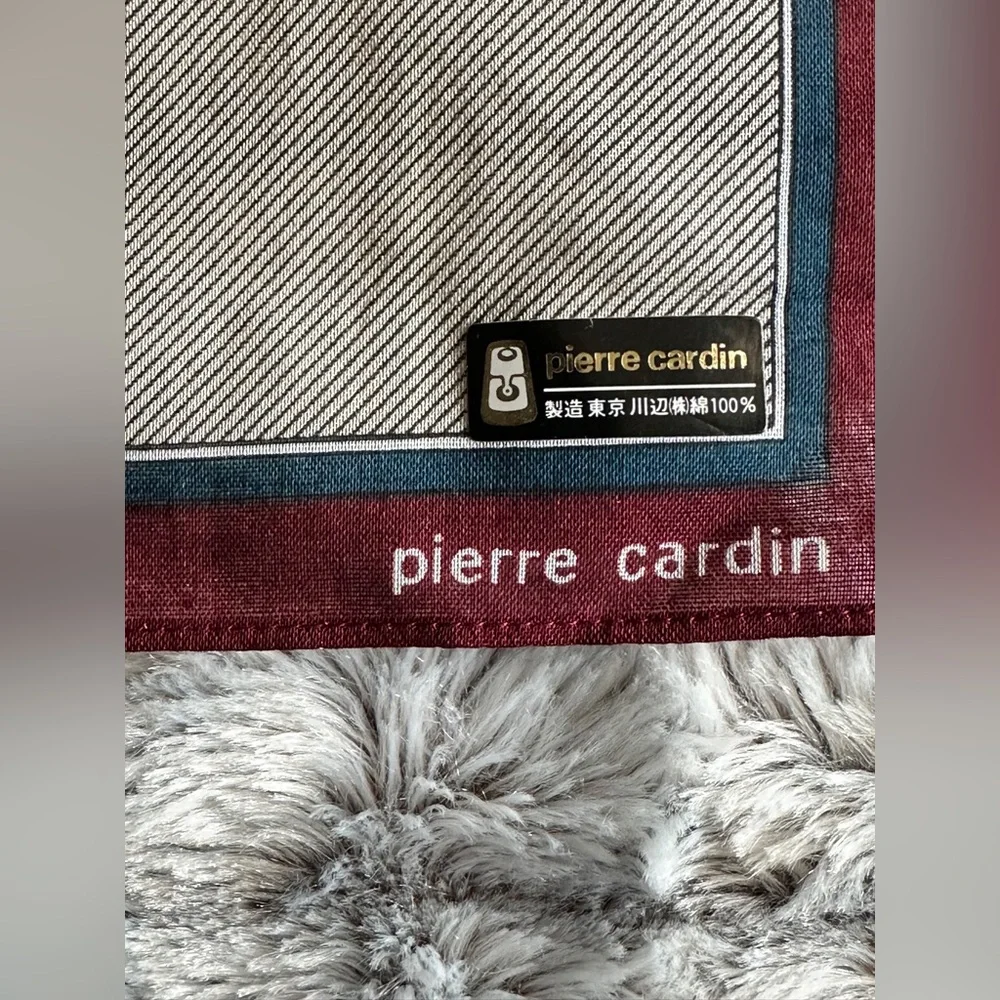 Pierre Cardin Tan and Burgundy Hanker chief, NWT - Picture 2 of 3